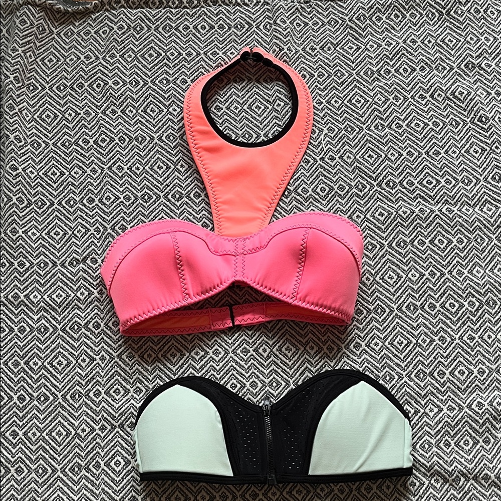 Victoria's Secret Pink and Black Swim Tops